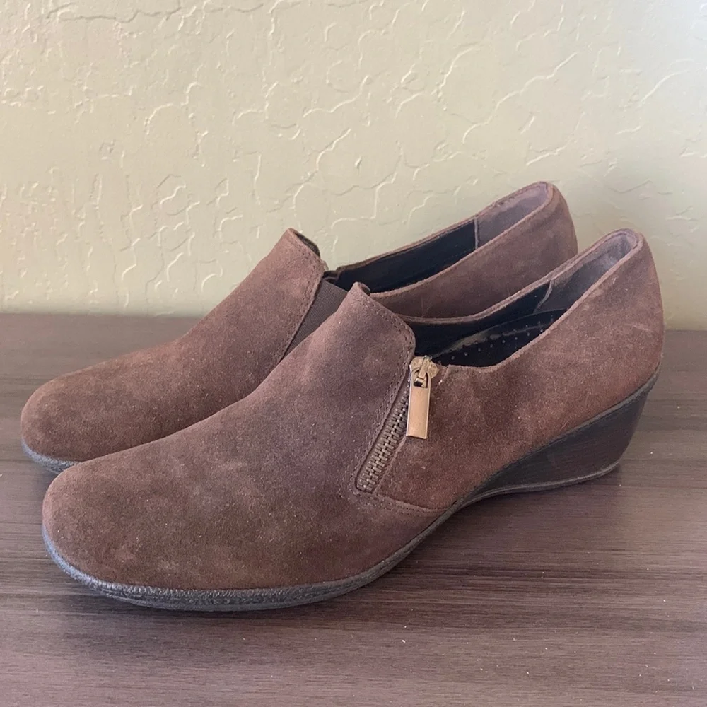 Aquatalia Brown‎ Italian Suede Leather Loafer Size 10